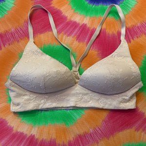NEW VS Body by Victoria Lightly Lined Plunge Bralette 34B Nude Slimming Racerbac